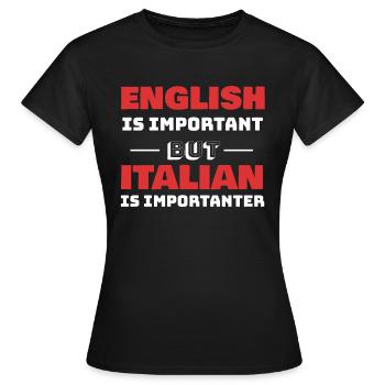 Italienisch Lehramt Sprache Fremdsprache Geschenk - Frauen T-Shirt - Schwarz - Vorne - AI Model Female 172 dark (172cm)
