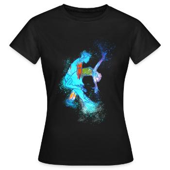 tanz, tanzpaar, bunt, farbig,graffiti,tango - Frauen T-Shirt - Schwarz - Vorne - AI Model Female 172 dark (172cm)