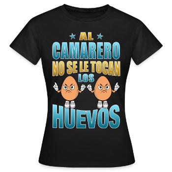 Le serveur ne touche pas ses couilles - T-shirt Femme - noir - Devant - AI Model Female 172 dark (172cm)