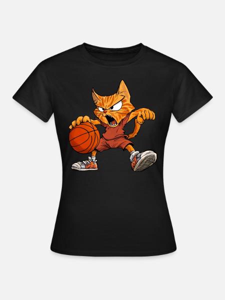 Katzen Basketball - Frauen T-Shirt - Schwarz