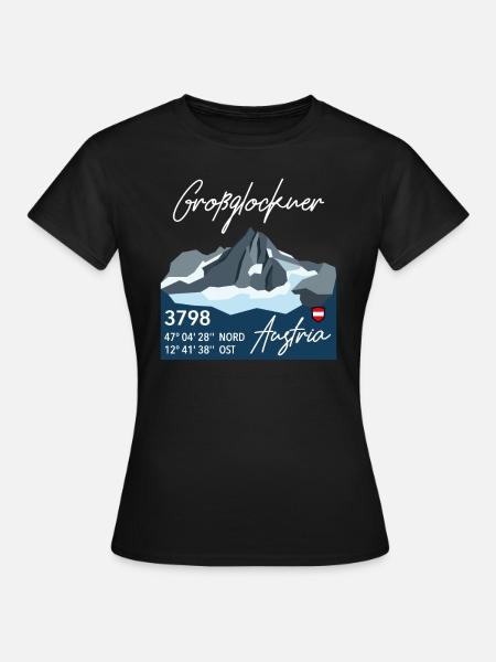 Grossglockner Großglockner Austria Österreich Berg - Frauen T-Shirt - Schwarz