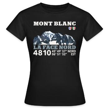 Tour du Mont Blanc France Italie Suisse Montagne - Frauen T-Shirt - Schwarz - Vorne - AI Model Female 172 dark (172cm)