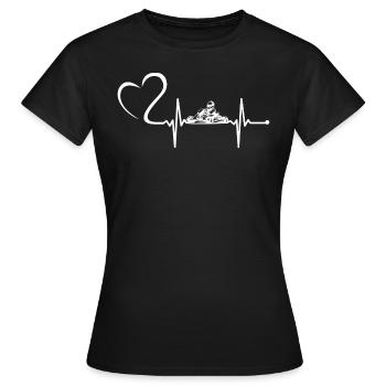 Kart course rythme cardiaque - T-shirt Femme - noir - Devant - AI Model Female 172 dark (172cm)