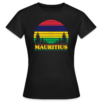 Mauritius - Frauen T-Shirt - Schwarz - Vorne - AI Model Female 172 dark (172cm)