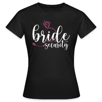 Bachelorette Party Bridesmaid Bride Security - Women's T-Shirt - black - Front - AI Model Female 172 dark (172cm)