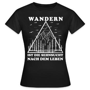Wandern ist die Sehnsucht nach dem Leben - Berge - Frauen T-Shirt - Schwarz - Vorne - AI Model Female 172 dark (172cm)