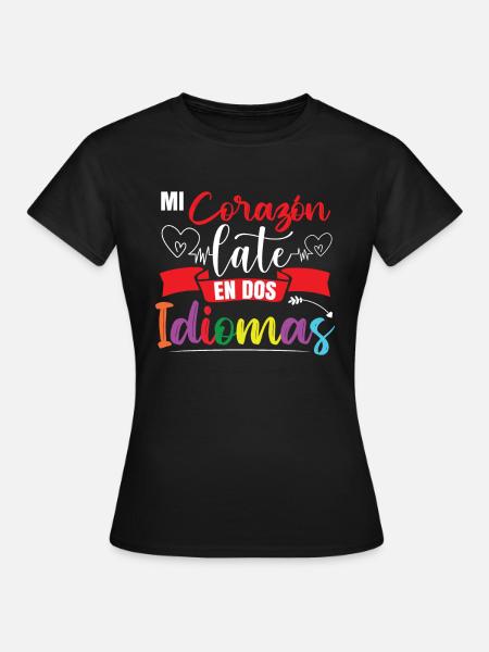 Spanischlehrerschule Zweisprachig - Frauen T-Shirt - Schwarz