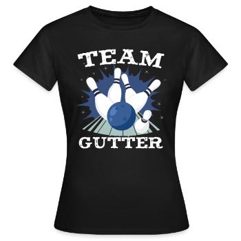 Team Gutter | Funny Bowling - Women's T-Shirt - black - Front - AI Model Female 172 dark (172cm)