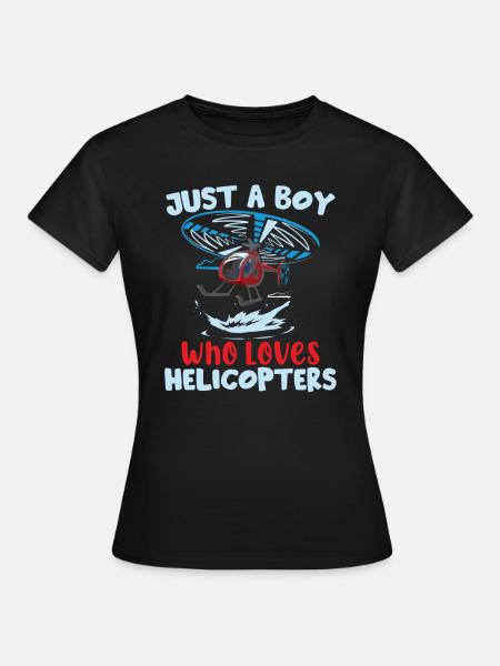 Junge Hubschrauberpilot - Frauen T-Shirt - Schwarz