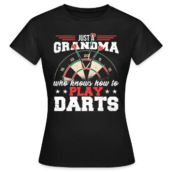 Oma Darts Dart Spieler - Frauen T-Shirt - Schwarz - Vorne - AI Model Female 172 dark (172cm)