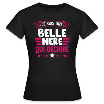 Je Suis Une Belle-Mère Qui Déchire - T-shirt Femme - noir - Devant - AI Model Female 172 dark (172cm)