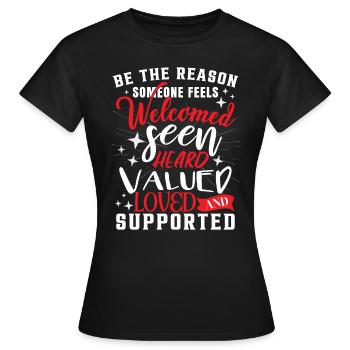 Travailleur social - T-shirt Femme - noir - Devant - AI Model Female 172 dark (172cm)