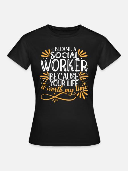 Ik werd maatschappelijk werker - T-shirt dam - svart