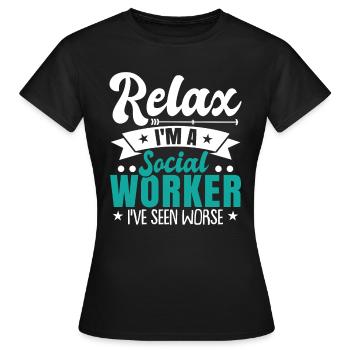 Je suis travailleur social - T-shirt Femme - noir - Devant - AI Model Female 172 dark (172cm)