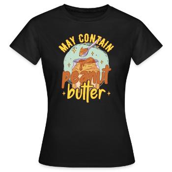 Peut contenir du beurre d’arachide - T-shirt Femme - noir - Devant - AI Model Female 172 dark (172cm)