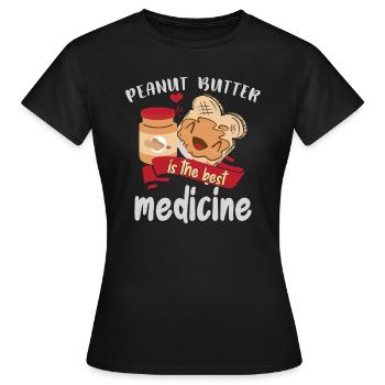 Le beurre de cacahuète est le meilleur médicament - T-shirt Femme - noir - Devant - AI Model Female 172 dark (172cm)