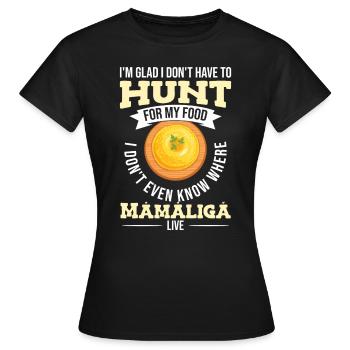Je ne sais pas où habite Mamaliga - T-shirt Femme - noir - Devant - AI Model Female 172 dark (172cm)