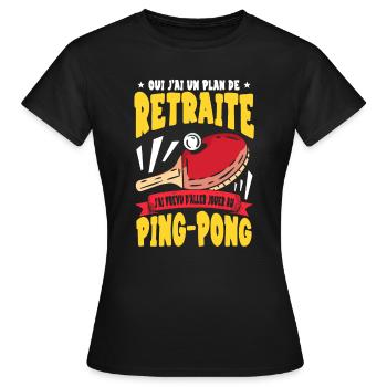 Joueur De Ping Pong - T-shirt Femme - noir - Devant - AI Model Female 172 dark (172cm)