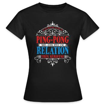 Joueur de ping-pong - T-shirt Femme - noir - Devant - AI Model Female 172 dark (172cm)