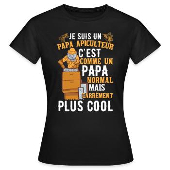 Papa Apiculteur - T-shirt Femme - noir - Devant - AI Model Female 172 dark (172cm)