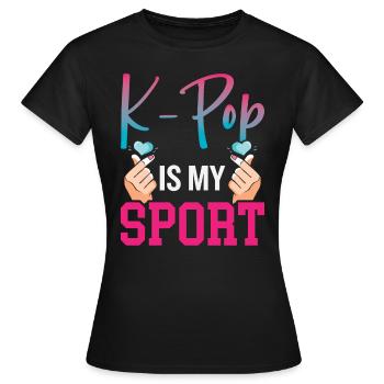 K-Pop ist mein Sport - Frauen T-Shirt - Schwarz - Vorne - AI Model Female 172 dark (172cm)