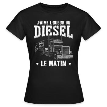 Camion Poids Lourd Humour - T-shirt Femme - noir - Devant - AI Model Female 172 dark (172cm)