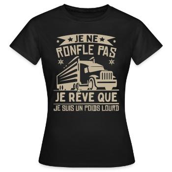 Je Suis Un Poids Lourd Camion - T-shirt Femme - noir - Devant - AI Model Female 172 dark (172cm)