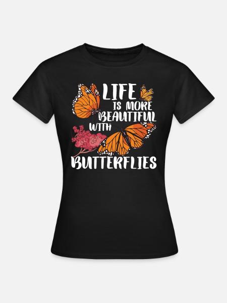Monarchfalter - Frauen T-Shirt - Schwarz