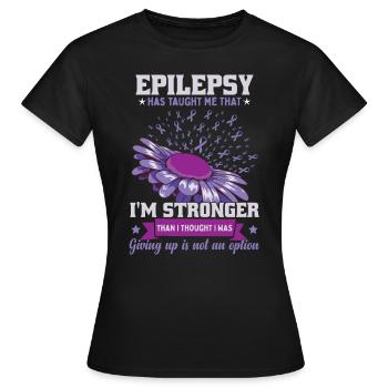 Epilepsie hat mich gelehrt, dass ich stärker bin - Frauen T-Shirt - Schwarz - Vorne - AI Model Female 172 dark (172cm)