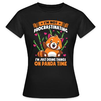 Je fais juste des choses sur Panda Time - T-shirt Femme - noir - Devant - AI Model Female 172 dark (172cm)