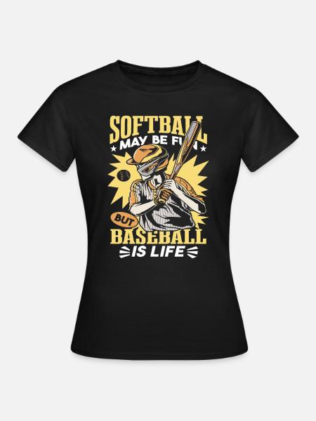 Baseball ist Leben - Frauen T-Shirt - Schwarz