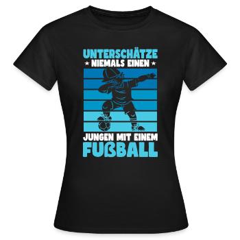 Fußball Dab Junge Fußballer Training - Frauen T-Shirt - Schwarz - Vorne - AI Model Female 172 dark (172cm)