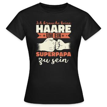 Superpapa - Frauen T-Shirt - Schwarz - Vorne - AI Model Female 172 dark (172cm)