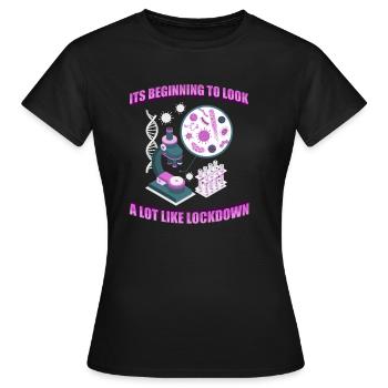Biologie Biologe Mikroskop - Frauen T-Shirt - Schwarz - Vorne - AI Model Female 172 dark (172cm)