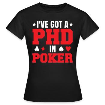 Poker Player Texas Hold'Em - Women's T-Shirt - black - Front - AI Model Female 172 dark (172cm)
