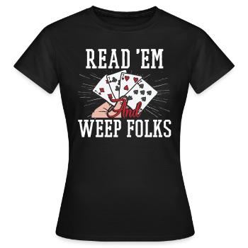 Funny Poker Texas Hold'Em - Women's T-Shirt - black - Front - AI Model Female 172 dark (172cm)