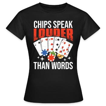Funny Poker Texas Hold'em - Women's T-Shirt - black - Front - AI Model Female 172 dark (172cm)
