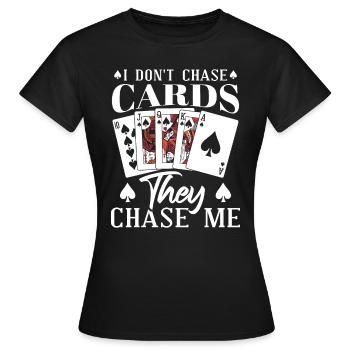 Funny Casino Poker Player Texas Hold'em Omaha - Women's T-Shirt - black - Front - AI Model Female 172 dark (172cm)