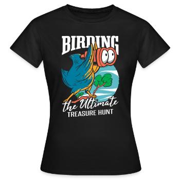 Drôle d’observation des oiseaux Observation des oiseaux - T-shirt Femme - noir - Devant - AI Model Female 172 dark (172cm)