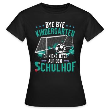Football enrollment first graders schoolchild 2023 - Women's T-Shirt - black - Front - AI Model Female 172 dark (172cm)