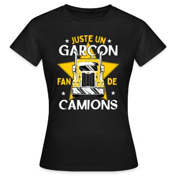 Enfant Camion Poids Lourd Cadeau - T-shirt Femme - noir - Devant - AI Model Female 172 dark (172cm)