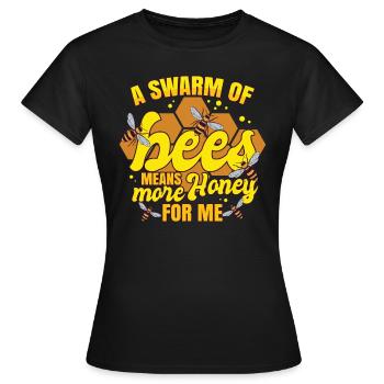 Un essaim d’abeilles signifie plus de miel pour moi - T-shirt Femme - noir - Devant - AI Model Female 172 dark (172cm)