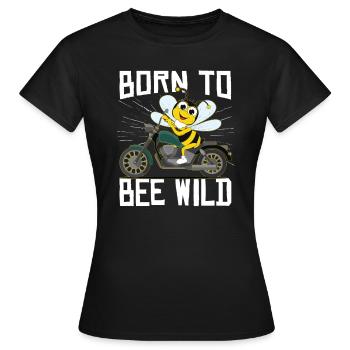 Né pour être une abeille, motard sauvage, abeille à miel - T-shirt Femme - noir - Devant - AI Model Female 172 dark (172cm)