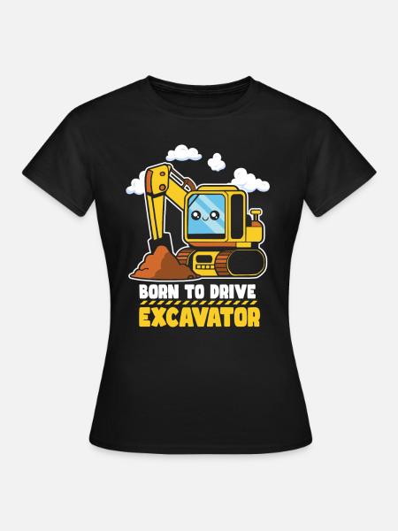 Bagger für Baufahrzeuge - Frauen T-Shirt - Schwarz