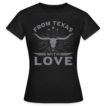 Drôle Longhorn Lone Star State Texas - T-shirt Femme - noir - Devant - AI Model Female 172 dark (172cm)
