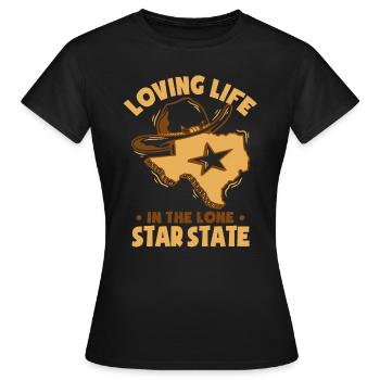 Aimer la vie dans le Lone Star State - T-shirt Femme - noir - Devant - AI Model Female 172 dark (172cm)