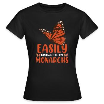 Leicht abgelenkt von Monarchen - Frauen T-Shirt - Schwarz - Vorne - AI Model Female 172 dark (172cm)