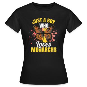 Kinder Monarch Schmetterling - Frauen T-Shirt - Schwarz - Vorne - AI Model Female 172 dark (172cm)