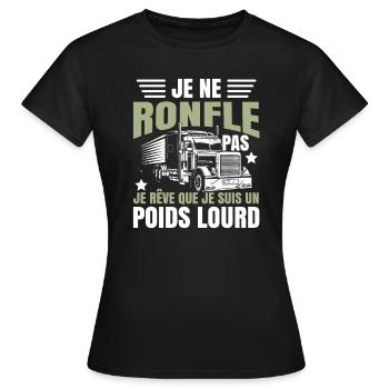 Humoristique Poids Lourd - T-shirt Femme - noir - Devant - AI Model Female 172 dark (172cm)