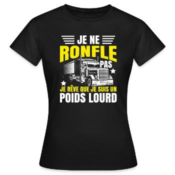 Poids Lourd - T-shirt Femme - noir - Devant - AI Model Female 172 dark (172cm)